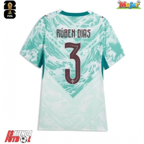 Portugal Ruben Dias #3 Segunda Equipación Mujer Mundial 2026 Manga Corta